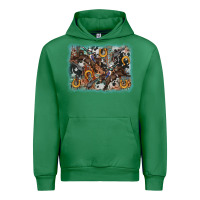Emerald bucking bronco rodeo revolver western background Urban Hoodie - AdoDesignShop