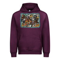 Mauve Wine bucking bronco rodeo revolver western background Urban Hoodie - AdoDesignShop