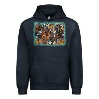 Navy bucking bronco rodeo revolver western background Urban Hoodie - AdoDesignShop