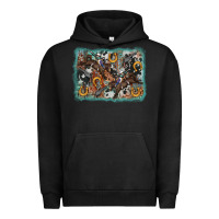 Pigment Black bucking bronco rodeo revolver western background Urban Hoodie - AdoDesignShop