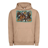 Pigment Burro bucking bronco rodeo revolver western background Urban Hoodie - AdoDesignShop