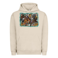 Pigment French Oak bucking bronco rodeo revolver western background Urban Hoodie - AdoDesignShop