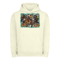 Pigment Pistachio bucking bronco rodeo revolver western background Urban Hoodie - AdoDesignShop