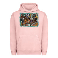 Pigment Salmon bucking bronco rodeo revolver western background Urban Hoodie - AdoDesignShop