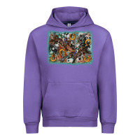 Tulip bucking bronco rodeo revolver western background Urban Hoodie - AdoDesignShop