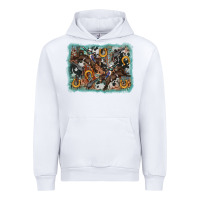 White bucking bronco rodeo revolver western background Urban Hoodie - AdoDesignShop