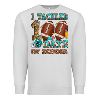 Dove Grey i tackled 100 days of school american football Premium Sweatshirt - Zillion Design Studio