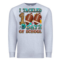 Heather Grey i tackled 100 days of school american football Premium Sweatshirt - Zillion Design Studio