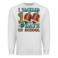 Oatmeal Heather i tackled 100 days of school american football Premium Sweatshirt - Zillion Design Studio