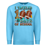 Ocean Blue i tackled 100 days of school american football Premium Sweatshirt - Zillion Design Studio