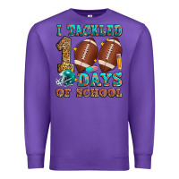 Purple i tackled 100 days of school american football Premium Sweatshirt - Zillion Design Studio