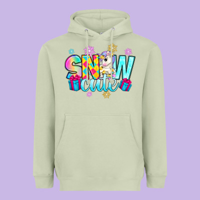 Snow Cute With Unicorn Heavyweight Hoodie Designed By Zillion Design Studio