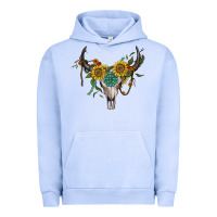 Pigment Grape Ice boho bullskull with sunflower and gemstone Urban Hoodie - Artiststas