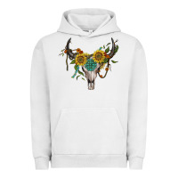 Pigment Lunar Rock boho bullskull with sunflower and gemstone Urban Hoodie - Artiststas