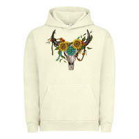 Pigment Pistachio boho bullskull with sunflower and gemstone Urban Hoodie - Artiststas
