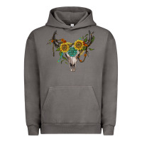 Pigment Tornado boho bullskull with sunflower and gemstone Urban Hoodie - Artiststas