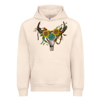 Sandshell boho bullskull with sunflower and gemstone Urban Hoodie - Artiststas