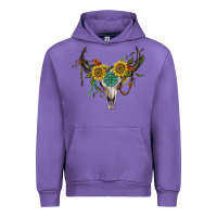 Tulip boho bullskull with sunflower and gemstone Urban Hoodie - Artiststas
