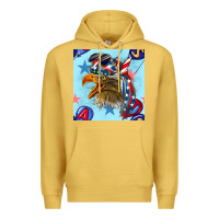 Antique Gold mullet eagle with balloon seamless pattern Premium Hoodie - BundleAndBundleShop