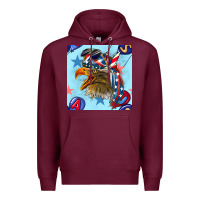 Burgundy mullet eagle with balloon seamless pattern Premium Hoodie - BundleAndBundleShop