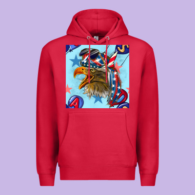 Mullet Eagle With Balloon Seamless Pattern Premium Hoodie Designed By Bundleandbundleshop