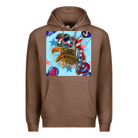 Chestnut mullet eagle with balloon seamless pattern Premium Hoodie - BundleAndBundleShop