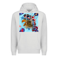 Dove Grey mullet eagle with balloon seamless pattern Premium Hoodie - BundleAndBundleShop