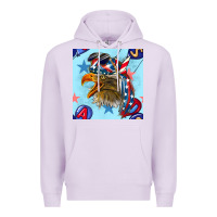 Lilac mullet eagle with balloon seamless pattern Premium Hoodie - BundleAndBundleShop