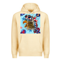 Pina Colada mullet eagle with balloon seamless pattern Premium Hoodie - BundleAndBundleShop