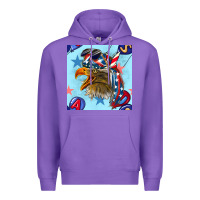 Purple mullet eagle with balloon seamless pattern Premium Hoodie - BundleAndBundleShop