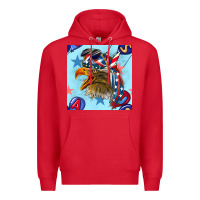 Red mullet eagle with balloon seamless pattern Premium Hoodie - BundleAndBundleShop