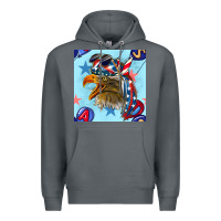 Rock mullet eagle with balloon seamless pattern Premium Hoodie - BundleAndBundleShop