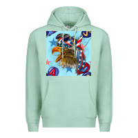 Seafoam mullet eagle with balloon seamless pattern Premium Hoodie - BundleAndBundleShop