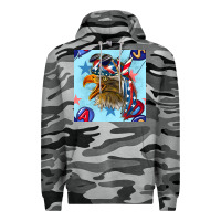 Slate Camo mullet eagle with balloon seamless pattern Premium Hoodie - BundleAndBundleShop