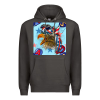 Smoke mullet eagle with balloon seamless pattern Premium Hoodie - BundleAndBundleShop