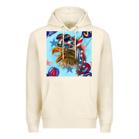 Tofu mullet eagle with balloon seamless pattern Premium Hoodie - BundleAndBundleShop