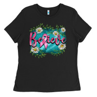 Black breast cancer believe Ladies Tee - BarkalooDesign