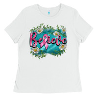 White breast cancer believe Ladies Tee - BarkalooDesign