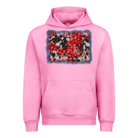 Fuchsia Pink bandana cowhide denim background Urban Hoodie - AdoDesignShop