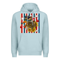 Blue Mist mullet eagle seamless pattern Premium Hoodie - BundleAndBundleShop
