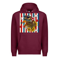 Burgundy mullet eagle seamless pattern Premium Hoodie - BundleAndBundleShop