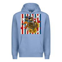 Colony Blue mullet eagle seamless pattern Premium Hoodie - BundleAndBundleShop