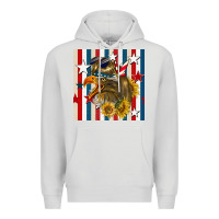 Dove Grey mullet eagle seamless pattern Premium Hoodie - BundleAndBundleShop