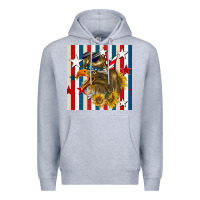 Heather Grey mullet eagle seamless pattern Premium Hoodie - BundleAndBundleShop