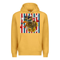 Mustard mullet eagle seamless pattern Premium Hoodie - BundleAndBundleShop