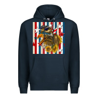 Navy mullet eagle seamless pattern Premium Hoodie - BundleAndBundleShop