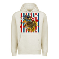 Oatmeal Heather mullet eagle seamless pattern Premium Hoodie - BundleAndBundleShop