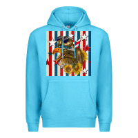 Ocean Blue mullet eagle seamless pattern Premium Hoodie - BundleAndBundleShop