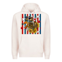 Pale Pink mullet eagle seamless pattern Premium Hoodie - BundleAndBundleShop