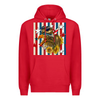 Red mullet eagle seamless pattern Premium Hoodie - BundleAndBundleShop